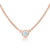 Suzy Levian 14k Yellow Gold 0.15 Ct Tdw Bezel Diamond Solitaire Necklace In Silver