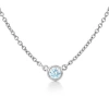 Suzy Levian 14k Yellow Gold 0.15 Ct Tdw Bezel Diamond Solitaire Necklace In White