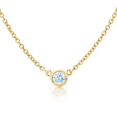 SUZY LEVIAN SUZY LEVIAN 14K YELLOW GOLD 0.15 CT TDW BEZEL DIAMOND SOLITAIRE NECKLACE