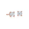 Suzy Levian 14k Yellow Gold 0.20 Ct. Tw. Diamond Stud Earrings In Pink