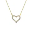 Suzy Levian 14k Yellow Gold 0.25 Ctw Diamond Heart Necklace In Silver