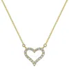 Suzy Levian 14k Yellow Gold 0.25 Ctw Diamond Heart Necklace In White