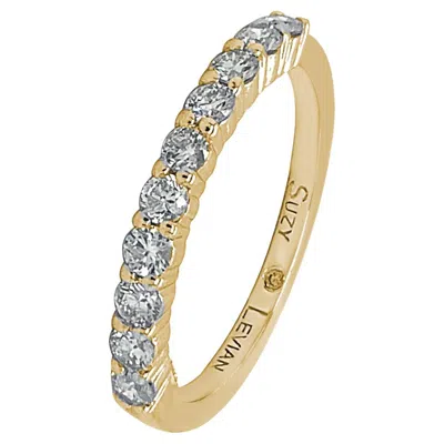 Pre-owned Suzy Levian 14k Yellow Gold 0.50 Cttw Diamond Eternity Half Band