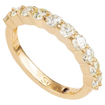Pre-owned Suzy Levian 14k Yellow Gold 1 Cttw Diamond Eternity Half Band
