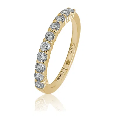 Suzy Levian 14k Yellow Gold 1/2 Cttw Diamond Eternity Half Band