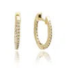 Suzy Levian 14k Rose Gold 3/4cttw Tdw Inside Out Diamond Huggie Earrings In Yellow