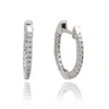 Suzy Levian 14k Yellow Gold 1/2cttw Tdw Inside Out Diamond Huggie Earrings In Silver