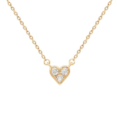 Suzy Levian 14k Yellow Gold .18 Cttw Diamond Heart Necklace