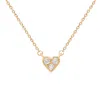 Suzy Levian 14k Yellow Gold .18 Cttw Diamond Heart Necklace In Silver