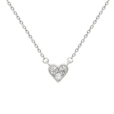 Suzy Levian 14k Yellow Gold .18 Cttw Diamond Heart Necklace In Metallic