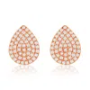 Suzy Levian 14k Yellow Gold .20 Cttw Diamond Pave Pear Shape Stud Earrings In Gold