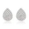 Suzy Levian 14k Yellow Gold .20 Cttw Diamond Pave Pear Shape Stud Earrings In White