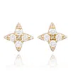 Suzy Levian 14k Yellow Gold .55cttw Diamond Abstract Star Stud Earrings In Gold