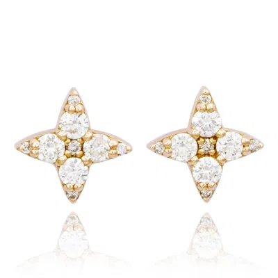 Suzy Levian 14k Yellow Gold .55cttw Diamond Abstract Star Stud Earrings