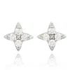 Suzy Levian 14k Yellow Gold .55cttw Diamond Abstract Star Stud Earrings In Metallic