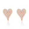 Suzy Levian 14k Rose Gold 0.16 Ct. Tw. Diamond Elongated Heart Studs In Gold