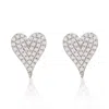 Suzy Levian 14k 0.16 Ct. Tw. Diamond Elongated Heart Studs In White