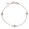 Suzy Levian 14k Yellow Gold & .24 Cttw Diamond Clover By The Yard Bracelet In Gold