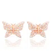 Suzy Levian 14k Rose Gold 0.35 Ct. Tw. Diamond Butterfly Studs In Gold