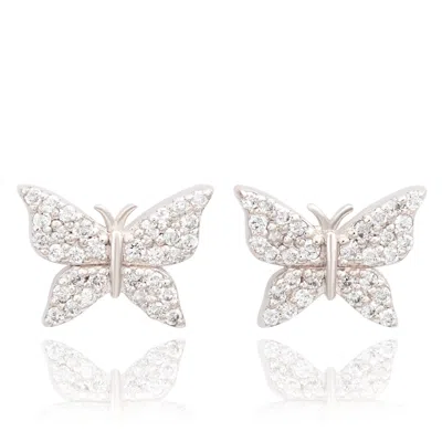 SUZY LEVIAN 14K YELLOW GOLD & .35CTTW DIAMOND PAVE BUTTERFLY EARRINGS