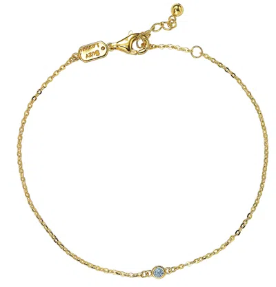 Suzy Levian .15 Ct Tdw 14k Yellow Gold Diamond Solitaire Bracelet