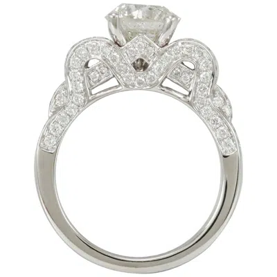 Pre-owned Suzy Levian 18 Karat White Gold Round White Diamond Engagement Ring