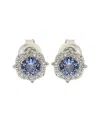 Suzy Levian 18k & Silver 0.66 Ct. Tw. Sapphire Halo Studs