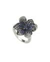 SUZY LEVIAN SUZY LEVIAN 18K & SILVER 1.74 CT. TW. SAPPHIRE FLOWER PETAL RING