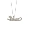 Suzy Levian 18k & Silver 1.83 Ct. Tw. Sapphire Panther Necklace