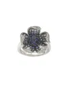 Suzy Levian 18k & Silver 2.42 Ct. Tw. Sapphire Flower Ring