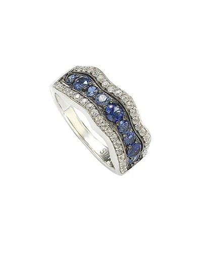 SUZY LEVIAN SUZY LEVIAN 18K & SILVER 3.00 CT. TW. BLUE SAPPHIRE RING