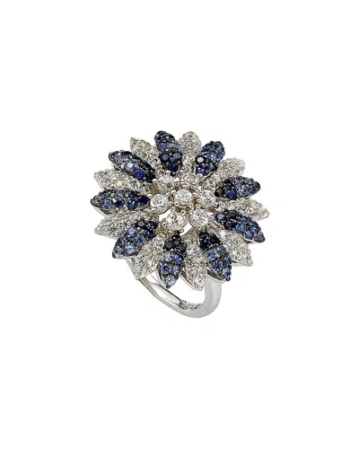 Suzy Levian 18k & Silver 4.15 Ct. Tw. Sapphire Ring