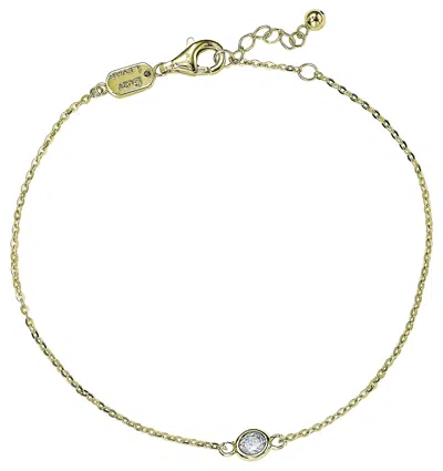 Suzy Levian .25 Ct Tdw 14k Yellow Gold Diamond Solitaire Bracelet