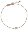 Suzy Levian .25 Ct Tdw 14k Yellow Gold Diamond Solitaire Bracelet In Pink