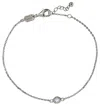 Suzy Levian .25 Ct Tdw 14k Yellow Gold Diamond Solitaire Bracelet In White
