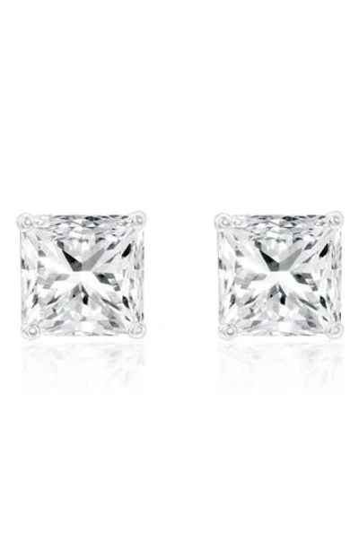 Suzy Levian Asscher Cut Cubic Zirconia Stud Earrings