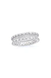 Suzy Levian Baguette & Round Cubic Zirconia Eternity Band Ring