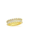 Suzy Levian Baguette & Round Cubic Zirconia Eternity Band Ring