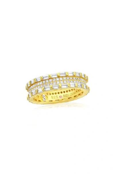 Suzy Levian Baguette & Round Cubic Zirconia Eternity Band Ring