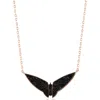 Suzy Levian Black Cubic Zirconia Bat Pendant Necklace