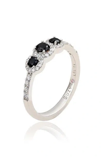 Suzy Levian Black Cubic Zirconia Ring