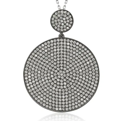 Suzy Levian Black Sterling Silver Cubic Zirconia Pendant