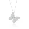 Suzy Levian Black Sterling Silver Multi Color Cubic Zirconia Butterfly Pendant In Brown