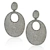 Suzy Levian Blackened Sterling Silver Cubic Zirconia Earrings In Silver