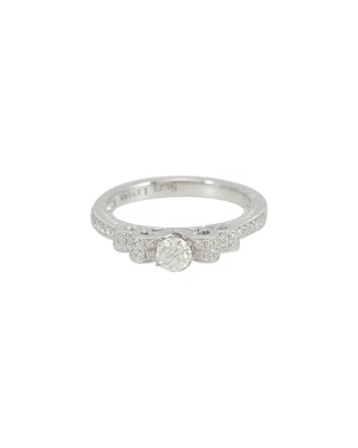Suzy Levian Certified 18k 0.51 Ct. Tw. Diamond Halo Ring
