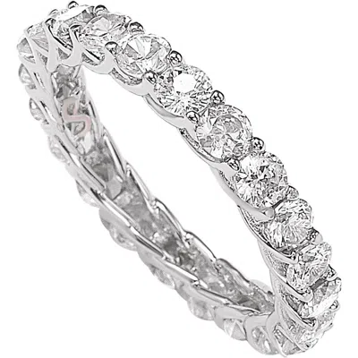 Suzy Levian Cubic Zirconia Band Ring In White