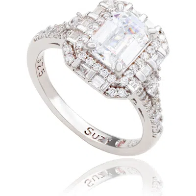 Suzy Levian Cubic Zirconia Bridal Ring In White/gold