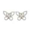 Suzy Levian Cubic Zirconia Butterfly Earrings In Silver