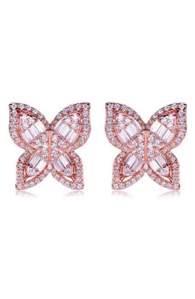 Suzy Levian Cubic Zirconia Butterfly Stud Earrings