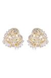 Suzy Levian Cubic Zirconia Cluster Heart Stud Earrings